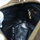 Salvatore Ferragamo Vala Shoulder Bag Embossed Leather Brown Gold Auth BA5847-18