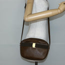 Salvatore Ferragamo Vala Shoulder Bag Embossed Leather Brown Gold Auth BA5847-21