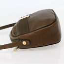 Salvatore Ferragamo Vala Shoulder Bag Embossed Leather Brown Gold Auth BA5847-4