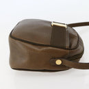 Salvatore Ferragamo Vala Shoulder Bag Embossed Leather Brown Gold Auth BA5847-5