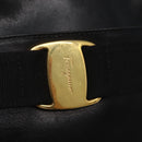Salvatore Ferragamo Vala Shoulder Bag Leather Black Gold Auth BA5848-15