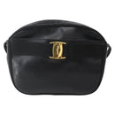Salvatore Ferragamo Vala Shoulder Bag Leather Black Gold Auth BA5848-2