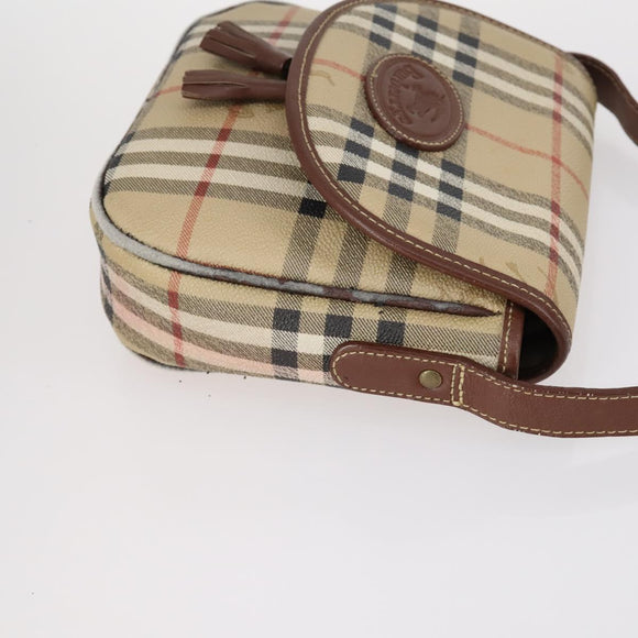 Burberrys Nova Check Shoulder Bag Leather 3Set Beige Brown black Auth BA5851