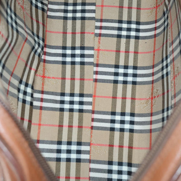 Burberrys Nova Check Shoulder Bag Leather 3Set Beige Brown black Auth BA5851