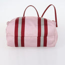 BALLY Loewe Shoulder Bag Canvas PVC Nylon 3Set Pink Brown Auth BA5852-13