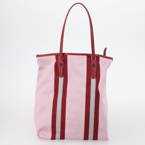 BALLY Loewe Shoulder Bag Canvas PVC Nylon 3Set Pink Brown Auth BA5852