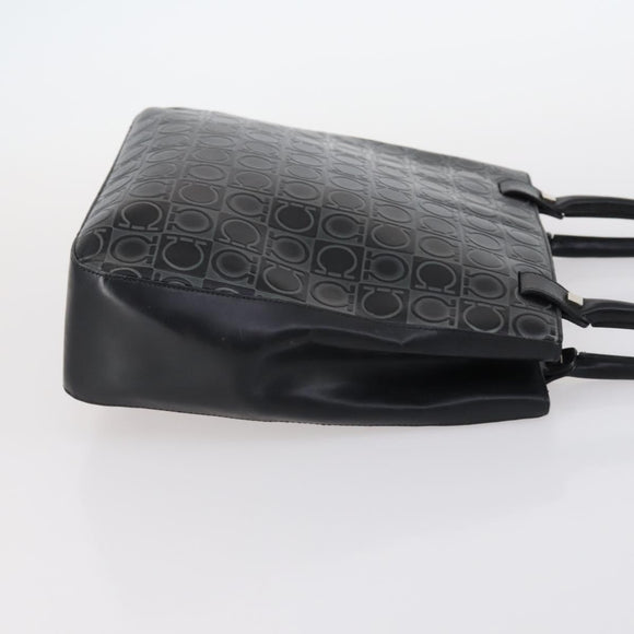 Salvatore Ferragamo Gancini Bag Vinyl Leather 3Set Black Navy Auth BA5853