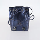 Salvatore Ferragamo Gancini Bag Vinyl Leather 3Set Black Navy Auth BA5853-16
