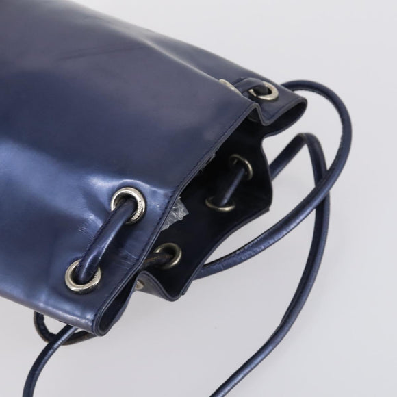 Salvatore Ferragamo Gancini Bag Vinyl Leather 3Set Black Navy Auth BA5853