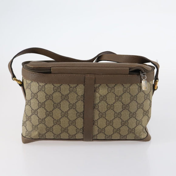 GUCCI GG Supreme Shoulder Bag PVC Leather 3Set Beige Black Auth BA5854