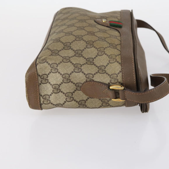 GUCCI GG Supreme Shoulder Bag PVC Leather 3Set Beige Black Auth BA5854