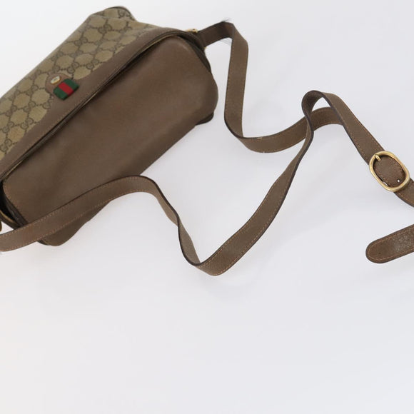 GUCCI GG Supreme Shoulder Bag PVC Leather 3Set Beige Black Auth BA5854