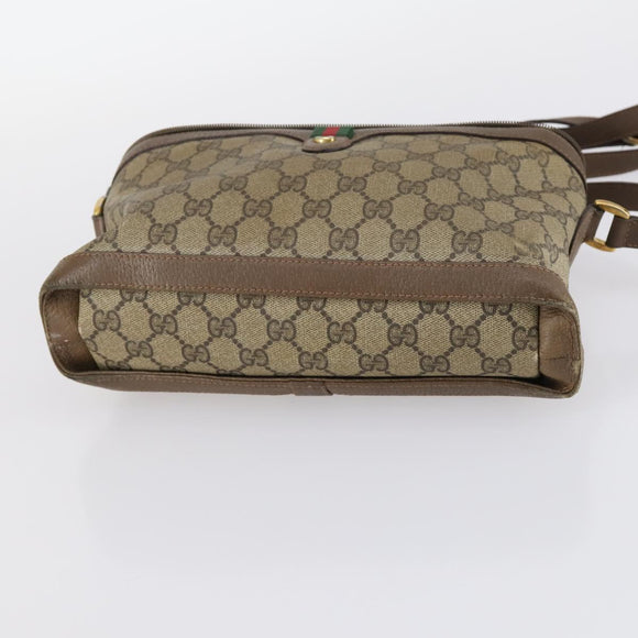 GUCCI GG Supreme Shoulder Bag PVC Leather 3Set Beige Black Auth BA5854