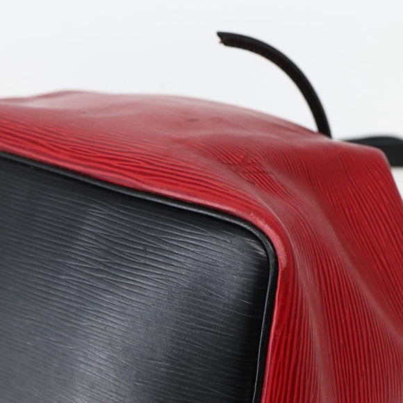 LOUIS VUITTON Epi Petit Noe Shoulder Bag Bicolor Black Red M44017 LV Auth BA5862