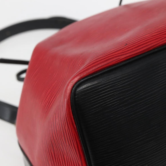 LOUIS VUITTON Epi Petit Noe Shoulder Bag Bicolor Black Red M44017 LV Auth BA5862