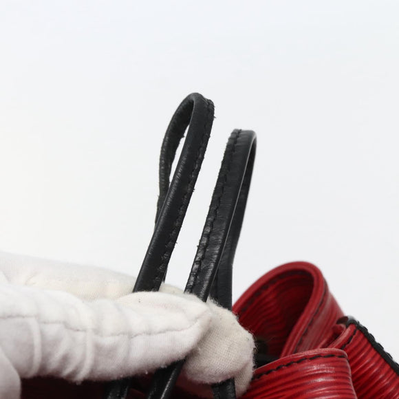 LOUIS VUITTON Epi Petit Noe Shoulder Bag Bicolor Black Red M44017 LV Auth BA5862