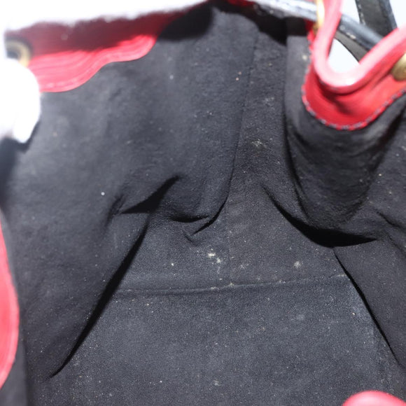 LOUIS VUITTON Epi Petit Noe Shoulder Bag Bicolor Black Red M44017 LV Auth BA5862