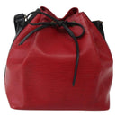 LOUIS VUITTON Epi Petit Noe Shoulder Bag Bicolor Black Red M44017 LV Auth BA5862-13