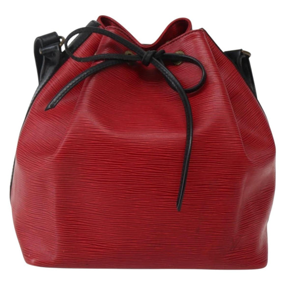 LOUIS VUITTON Epi Petit Noe Shoulder Bag Bicolor Black Red M44017 LV Auth BA5862