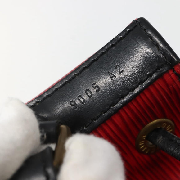 LOUIS VUITTON Epi Petit Noe Shoulder Bag Bicolor Black Red M44017 LV Auth BA5862