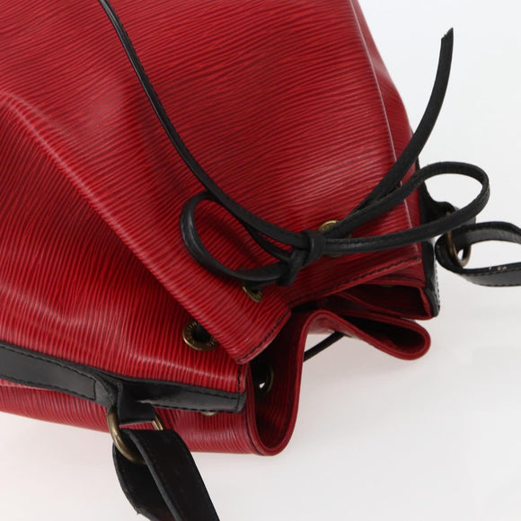 LOUIS VUITTON Epi Petit Noe Shoulder Bag Bicolor Black Red M44017 LV Auth BA5862