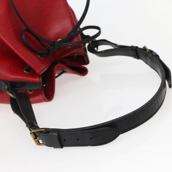 LOUIS VUITTON Epi Petit Noe Shoulder Bag Bicolor Black Red M44017 LV Auth BA5862