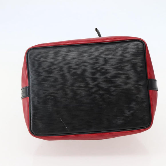 LOUIS VUITTON Epi Petit Noe Shoulder Bag Bicolor Black Red M44017 LV Auth BA5862