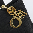 Christian Dior Canage Hand Bag Nylon Black Gold Auth BA5864-10