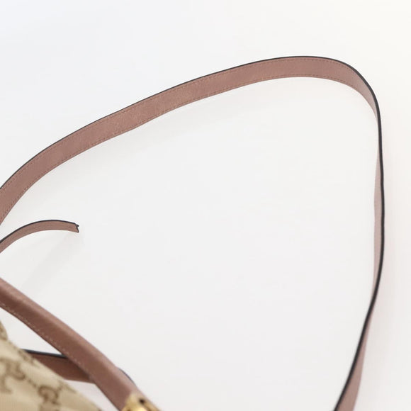 GUCCI GG Canvas Hand Bag 2way Beige Gold 323675 Auth BA5865
