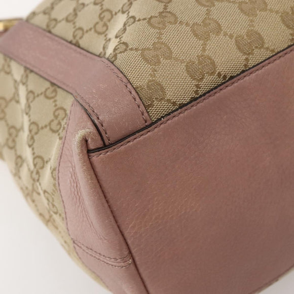 GUCCI GG Canvas Hand Bag 2way Beige Gold 323675 Auth BA5865