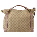 GUCCI GG Canvas Hand Bag 2way Beige Gold 323675 Auth BA5865-13