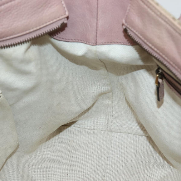 GUCCI GG Canvas Hand Bag 2way Beige Gold 323675 Auth BA5865