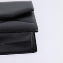 Christian Dior Chain Shoulder Bag Leather Black Gold Auth BA5867-14