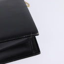 Christian Dior Chain Shoulder Bag Leather Black Gold Auth BA5867-16