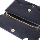 Christian Dior Chain Shoulder Bag Leather Black Gold Auth BA5867-10