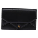 Christian Dior Chain Shoulder Bag Leather Black Gold Auth BA5867-13