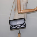 Christian Dior Chain Shoulder Bag Leather Black Gold Auth BA5867-21
