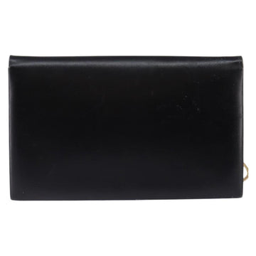 Christian Dior Chain Shoulder Bag Leather Black Gold Auth BA5867 - 0