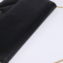 Christian Dior Chain Shoulder Bag Leather Black Gold Auth BA5867-6
