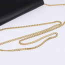 Christian Dior Chain Shoulder Bag Leather Black Gold Auth BA5867-7