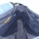 Salvatore Ferragamo Gancini Shoulder Bag Canvas Navy Gold Auth BA5868-18