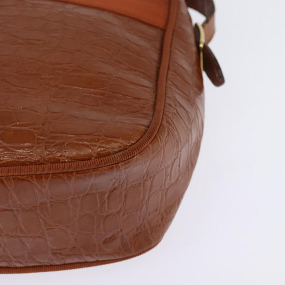 Salvatore Ferragamo Vala Shoulder Bag Leather Brown Gold Auth BA5869