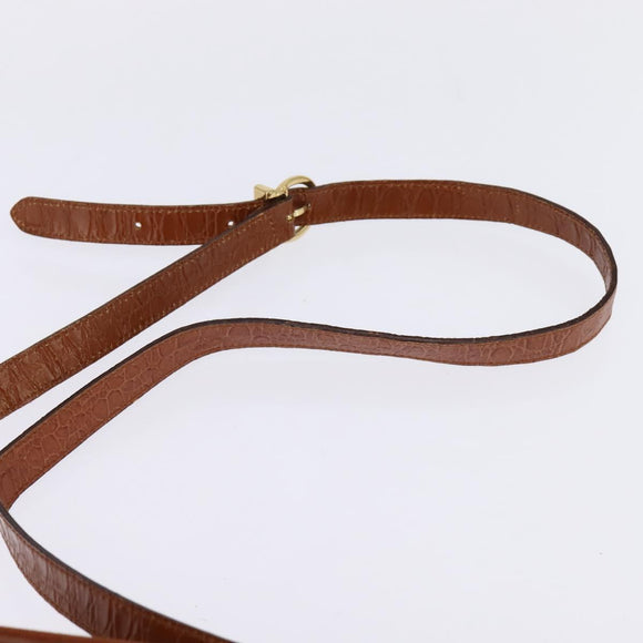 Salvatore Ferragamo Vala Shoulder Bag Leather Brown Gold Auth BA5869