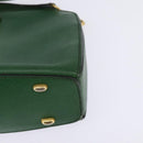 CELINE Shoulder Bag Leather Green Gold Auth BA5871-14