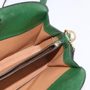 CELINE Shoulder Bag Leather Green Gold Auth BA5871-19