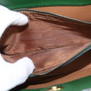 CELINE Shoulder Bag Leather Green Gold Auth BA5871-11