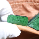 CELINE Shoulder Bag Leather Green Gold Auth BA5871-12