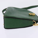 CELINE Shoulder Bag Leather Green Gold Auth BA5871-4