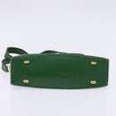 CELINE Shoulder Bag Leather Green Gold Auth BA5871-5
