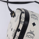MCM Logogram Vicetos Shoulder Bag PVC Leather White Gold Auth BA5873-10